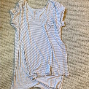 Striped split side top